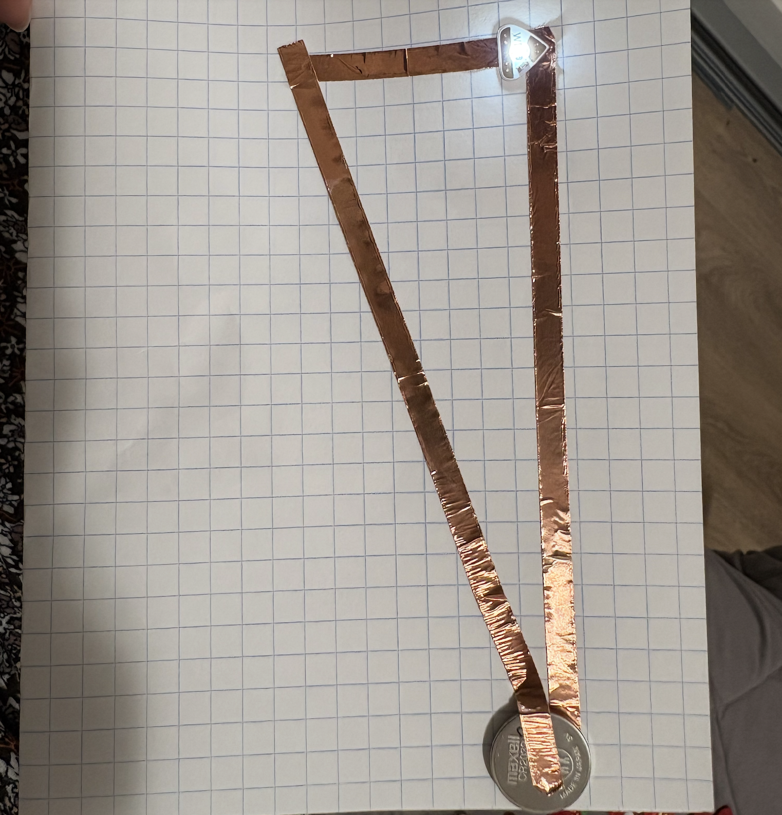 Playing with circuits at home, this one worked!