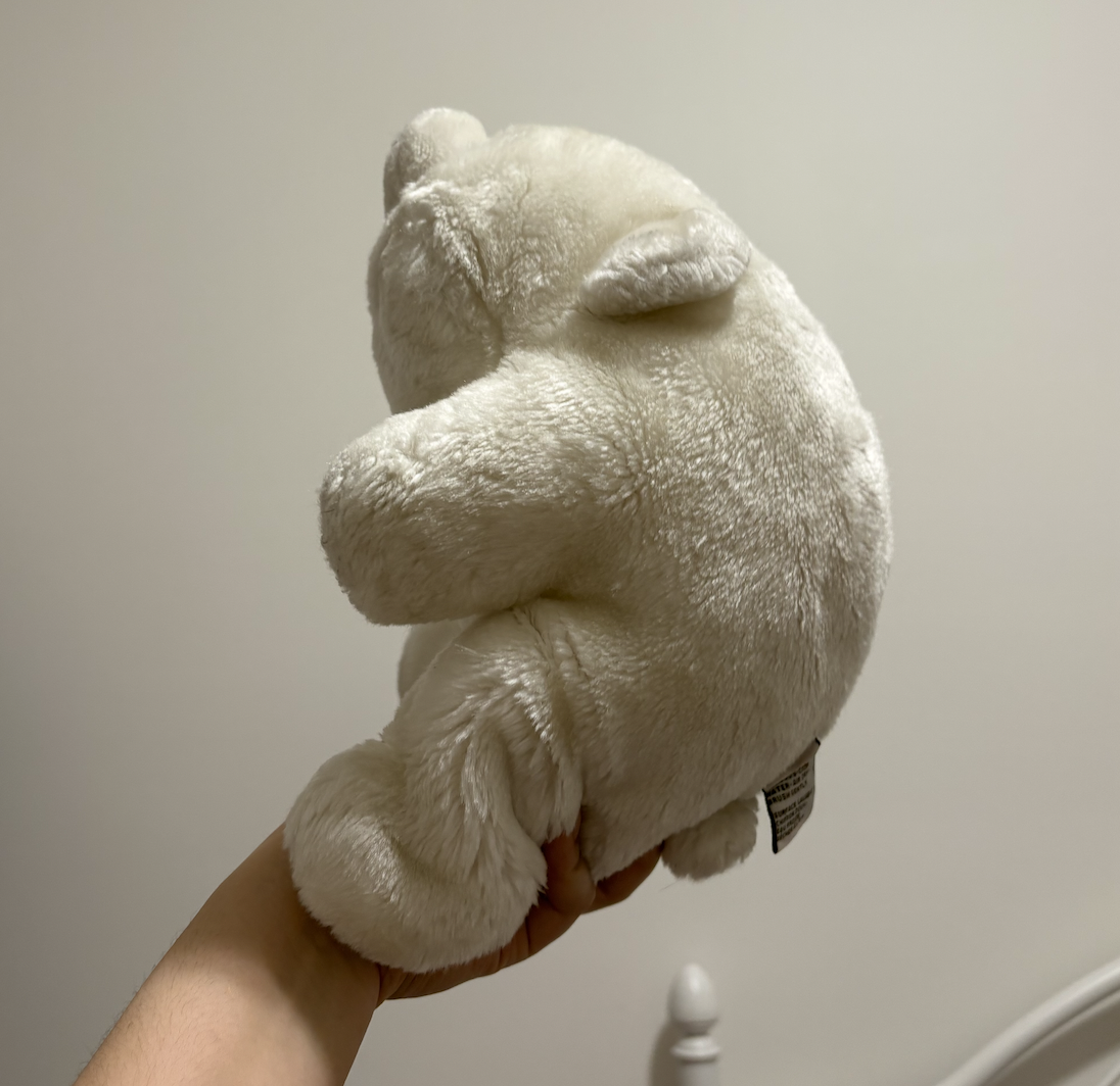 Stuffed toy to do possible interaction with, squeeze/hug it.