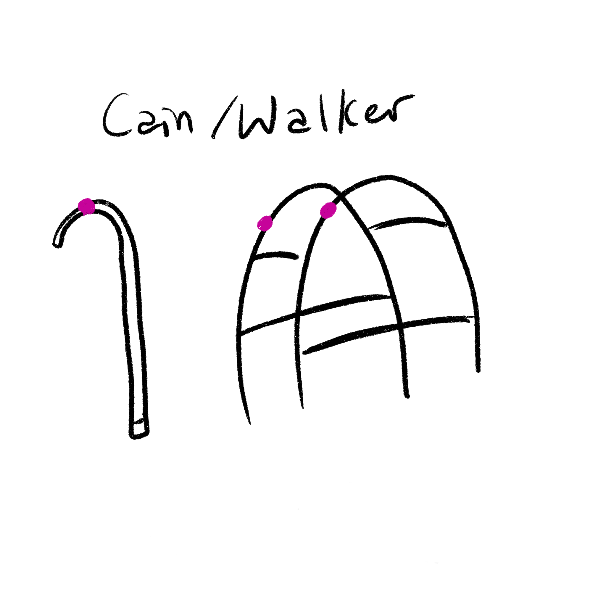 A cain/walker, interaction is the user using it to walk