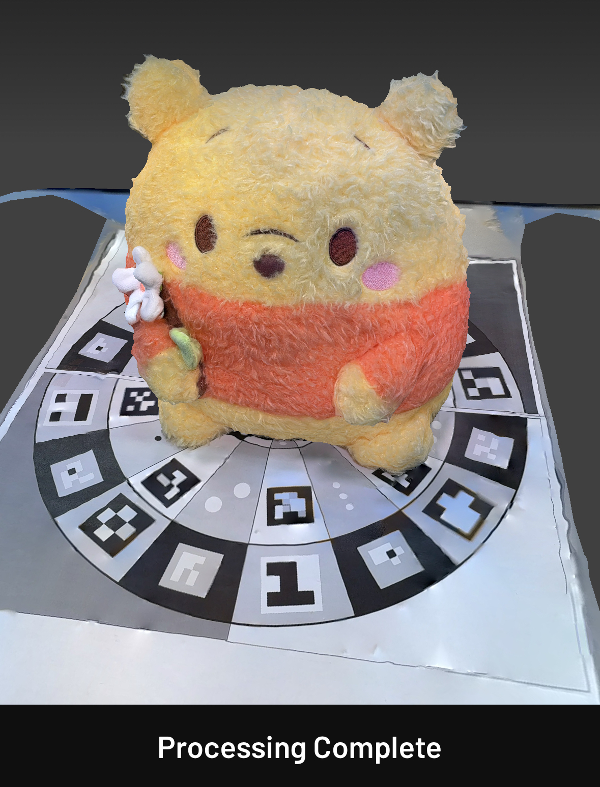 3D scan of Winnie the Pooh bear.