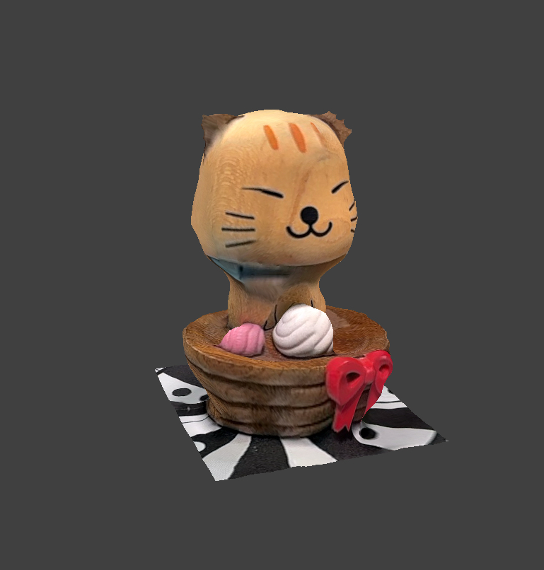 3D scan of kitty cat bobble head.